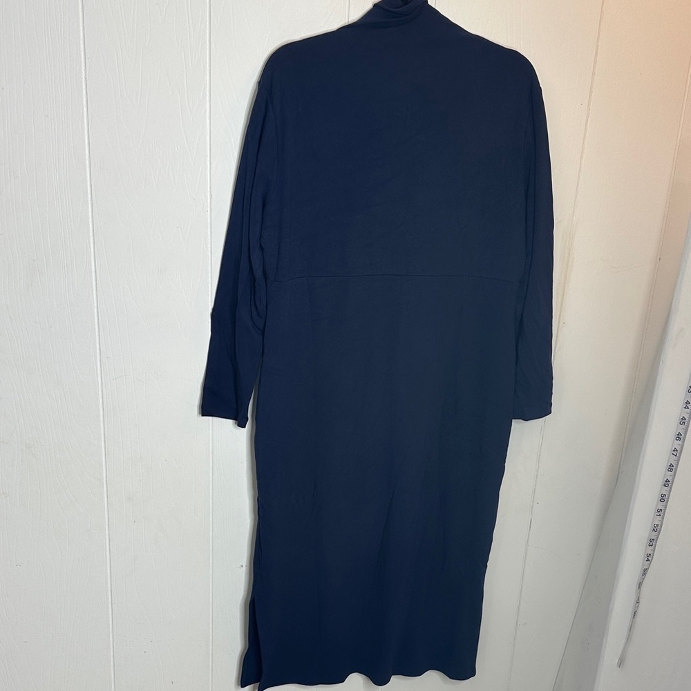 Women with Control Elegant Long Sleeve Blue Dress - Picture 11 of 11